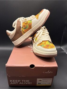 Galartsy “Vincent” Sunflowers In Vase 1888 Unisex Sneakers EU Size 38 US 7